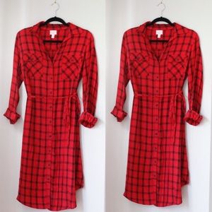 Ingrid and Isabel Red Plaid Maternity dress